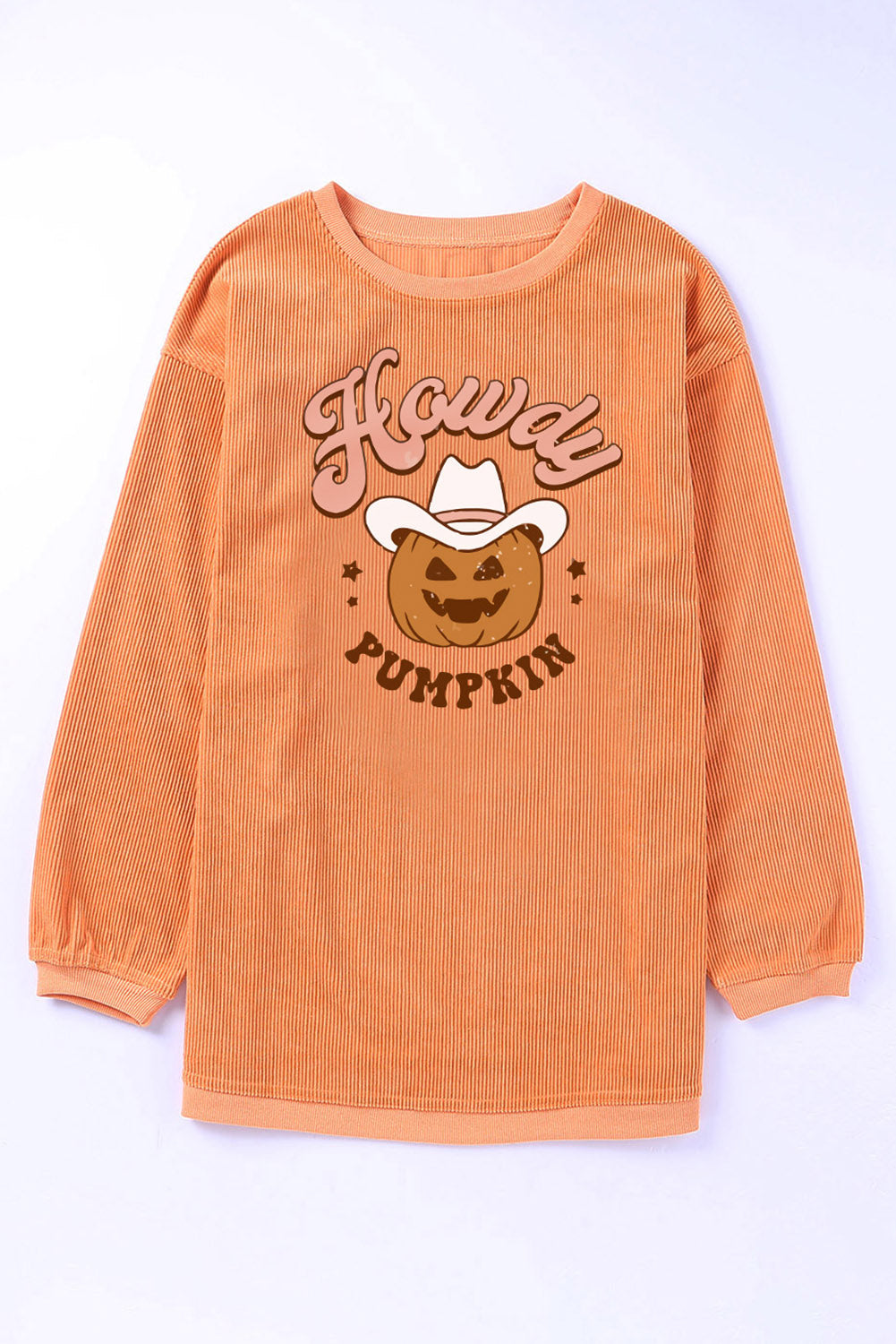 Orange JOLENE Ribbed Corded Oversized Sweatshirt