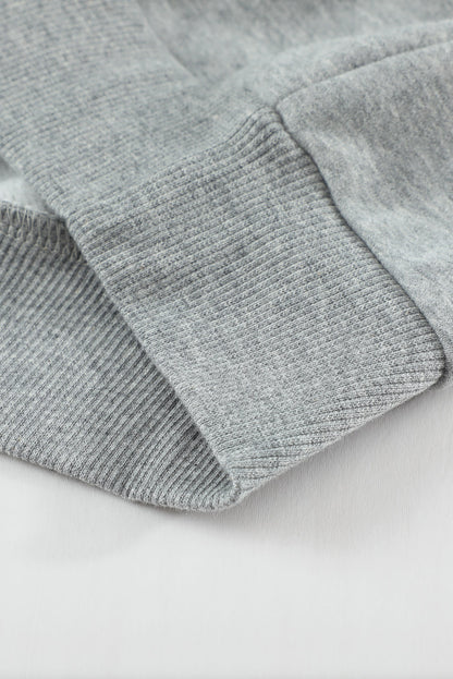 Gray Loose Kangaroo Pocket Hoodie