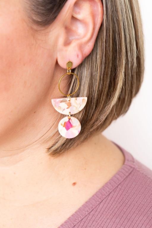 Wren Earrrings - Peachy Pink