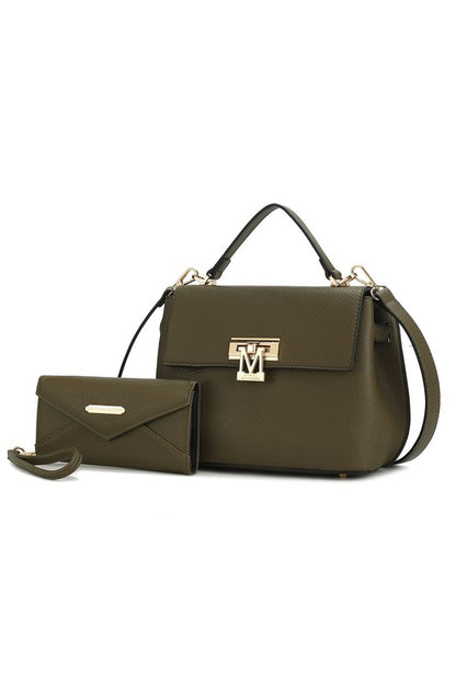 MKF Hadley Satchel Bag with Wristlet by Mia K