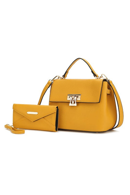 MKF Hadley Satchel Bag with Wristlet by Mia K