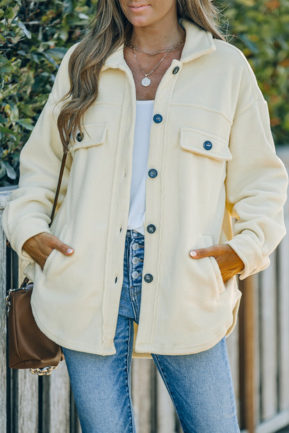 Turn Down Collar Buttoned Shirt Jacket