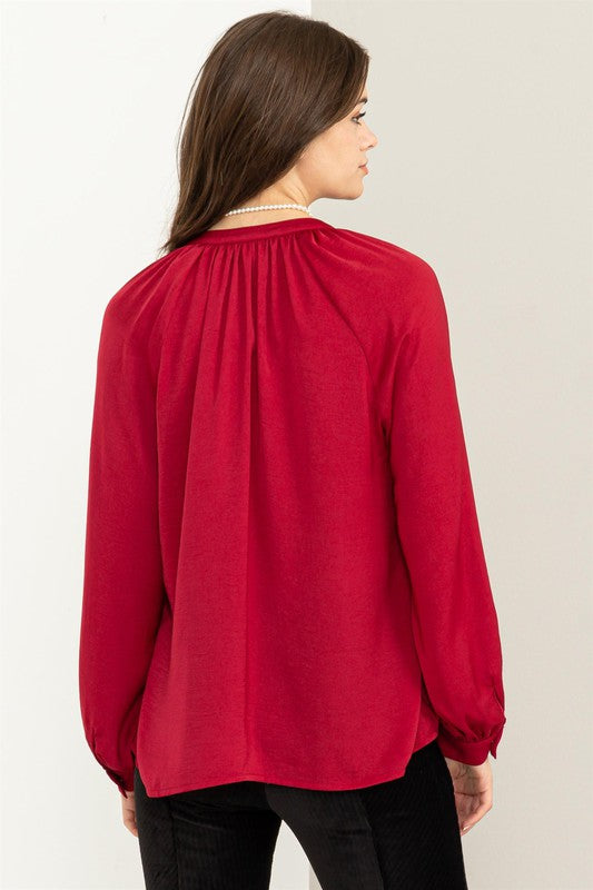 Long Sleeve Ruffle Blouse