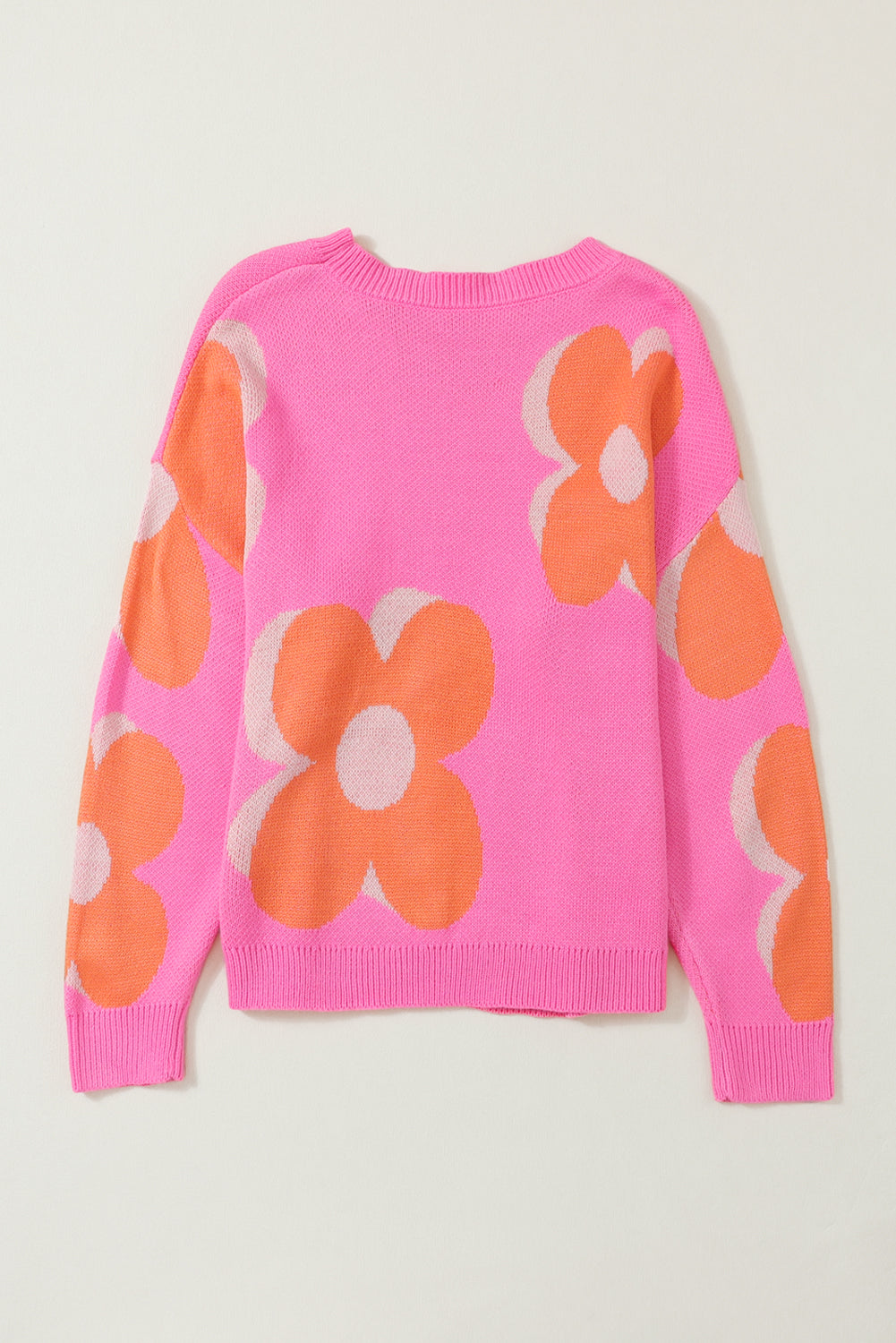 Flower Pattern Slouchy Sweater