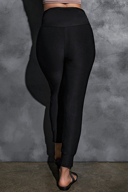 Black Plus Size High Waist Pocketed Skinny Pants