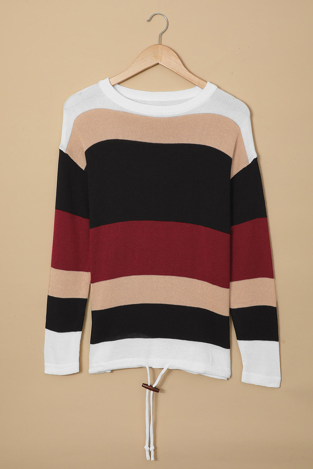 Orange Colorblock Knit Sweater