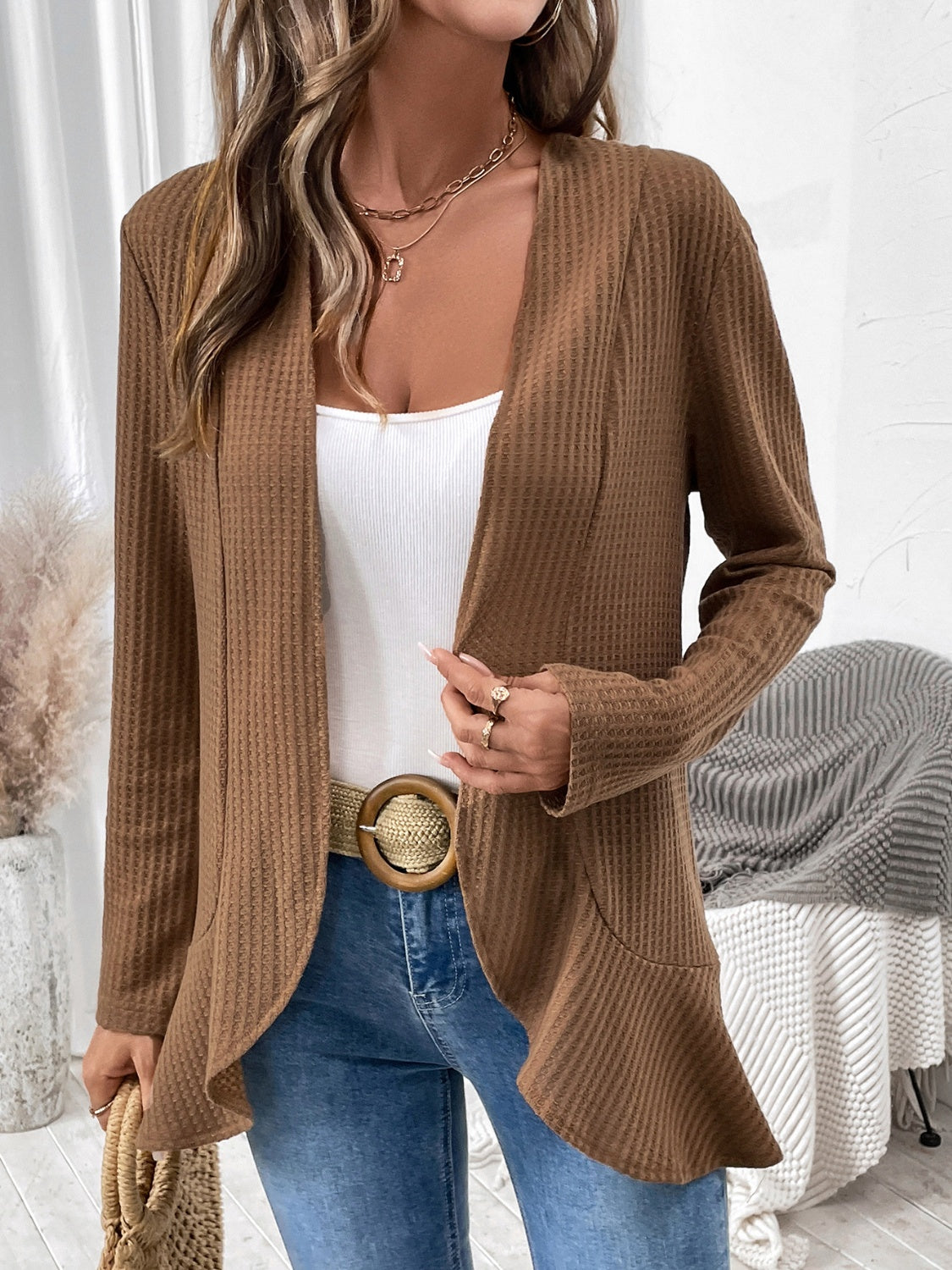 Open Front Long Sleeve Cardigan