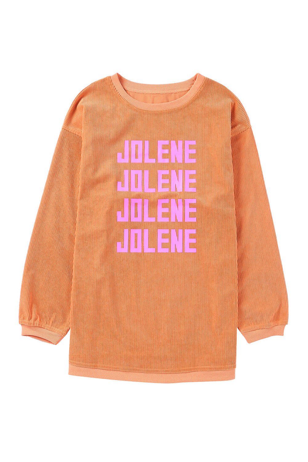 Orange JOLENE Ribbed Corded Oversized Sweatshirt