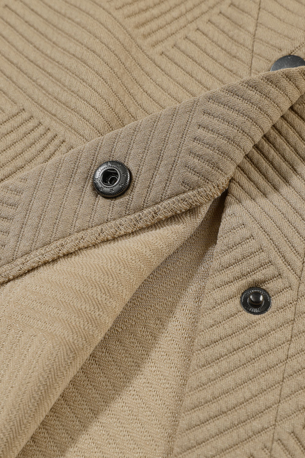 Solid Textured Flap Pocket Buttoned Shacket