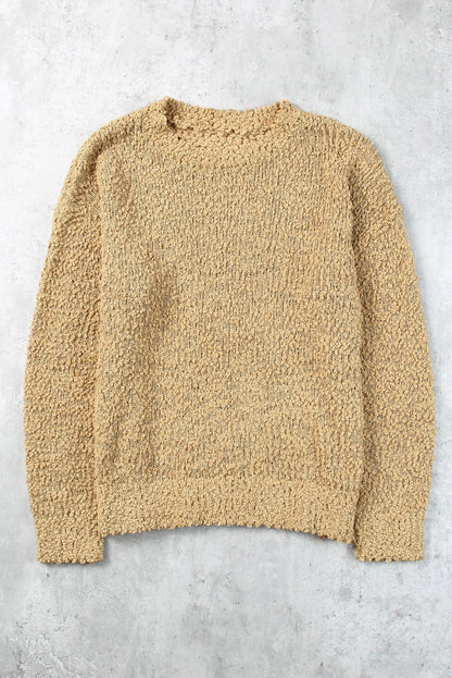 Apricot Porncorn Drop Shoulder Pullover Knit Sweater