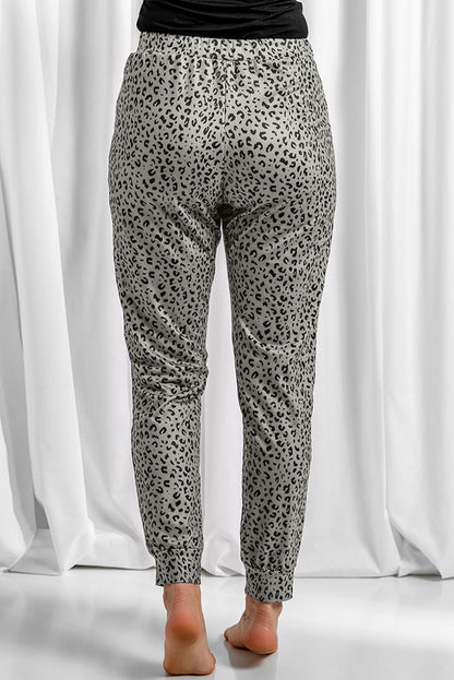 Black Breezy Leopard Joggers