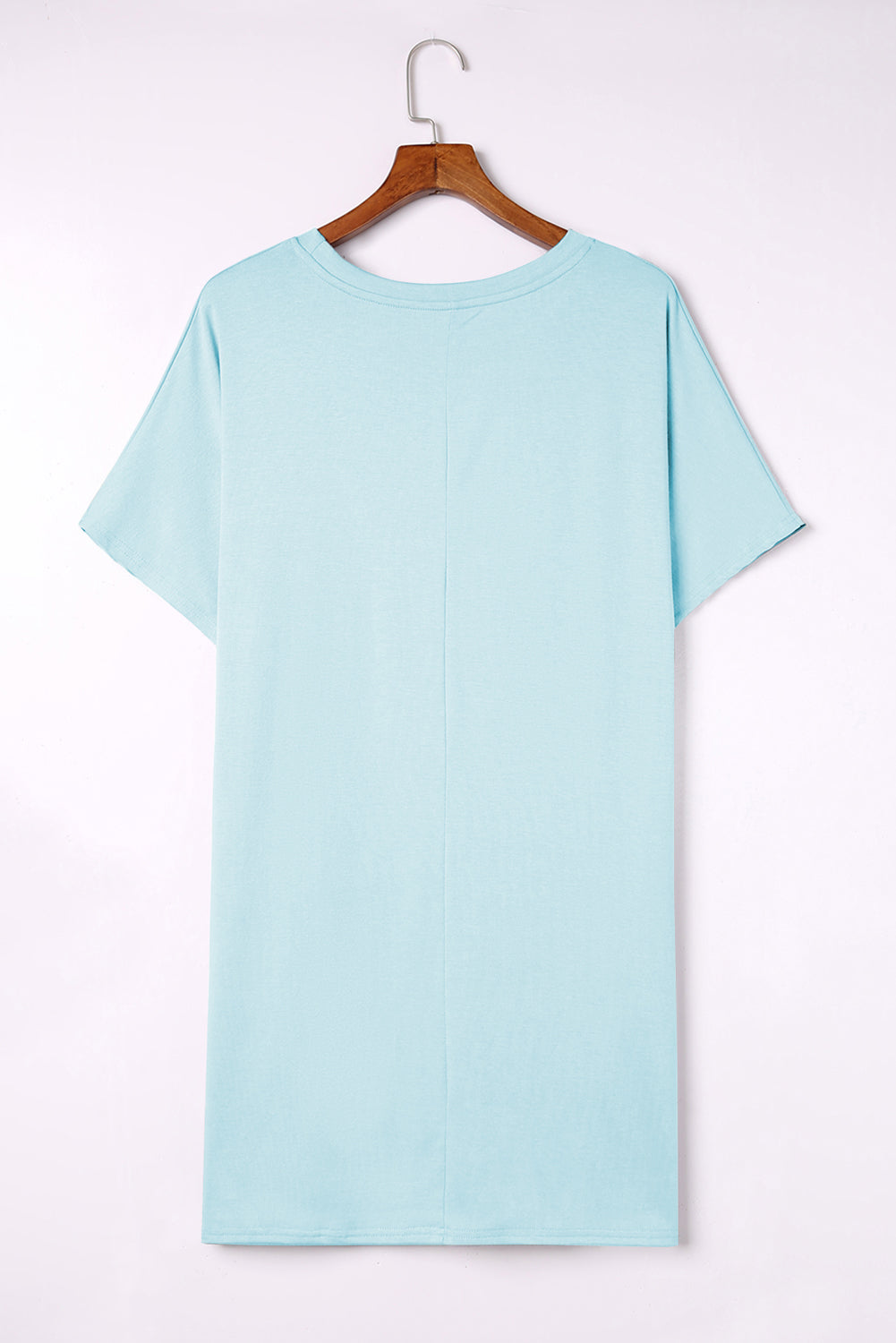 Rose Side Pockets Short Sleeve Tunic Top