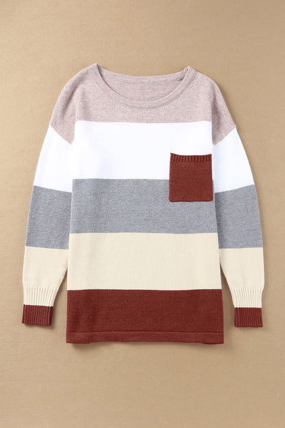 Colorblock Pocketed Sweater