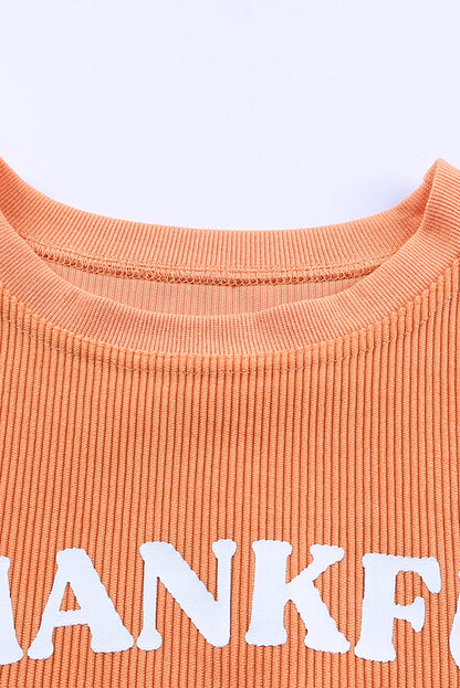 Orange JOLENE Ribbed Corded Oversized Sweatshirt