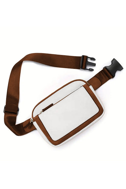 White Adjustable Strap Mini PU Leather Crossbody Bag