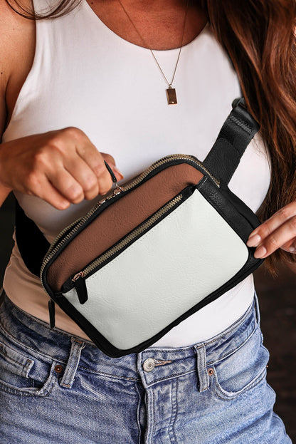 White Adjustable Strap Mini PU Leather Crossbody Bag