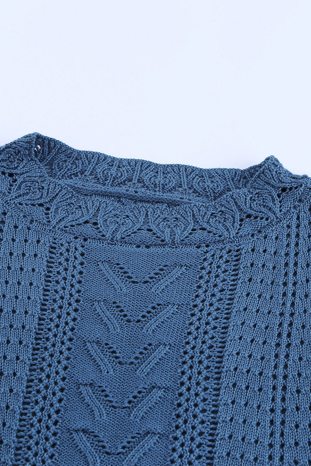 Apricot Crochet Lace Pointelle Knit Sweater